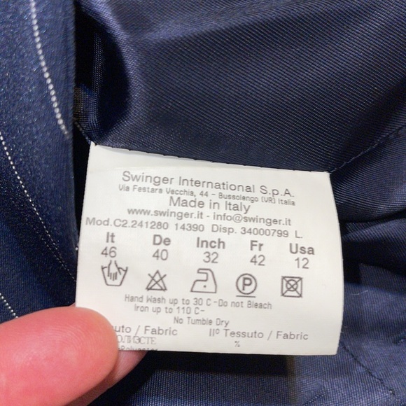 Roccobarocco Pinstripe Skirt & Blazer 10/12 - Picture 10 of 11